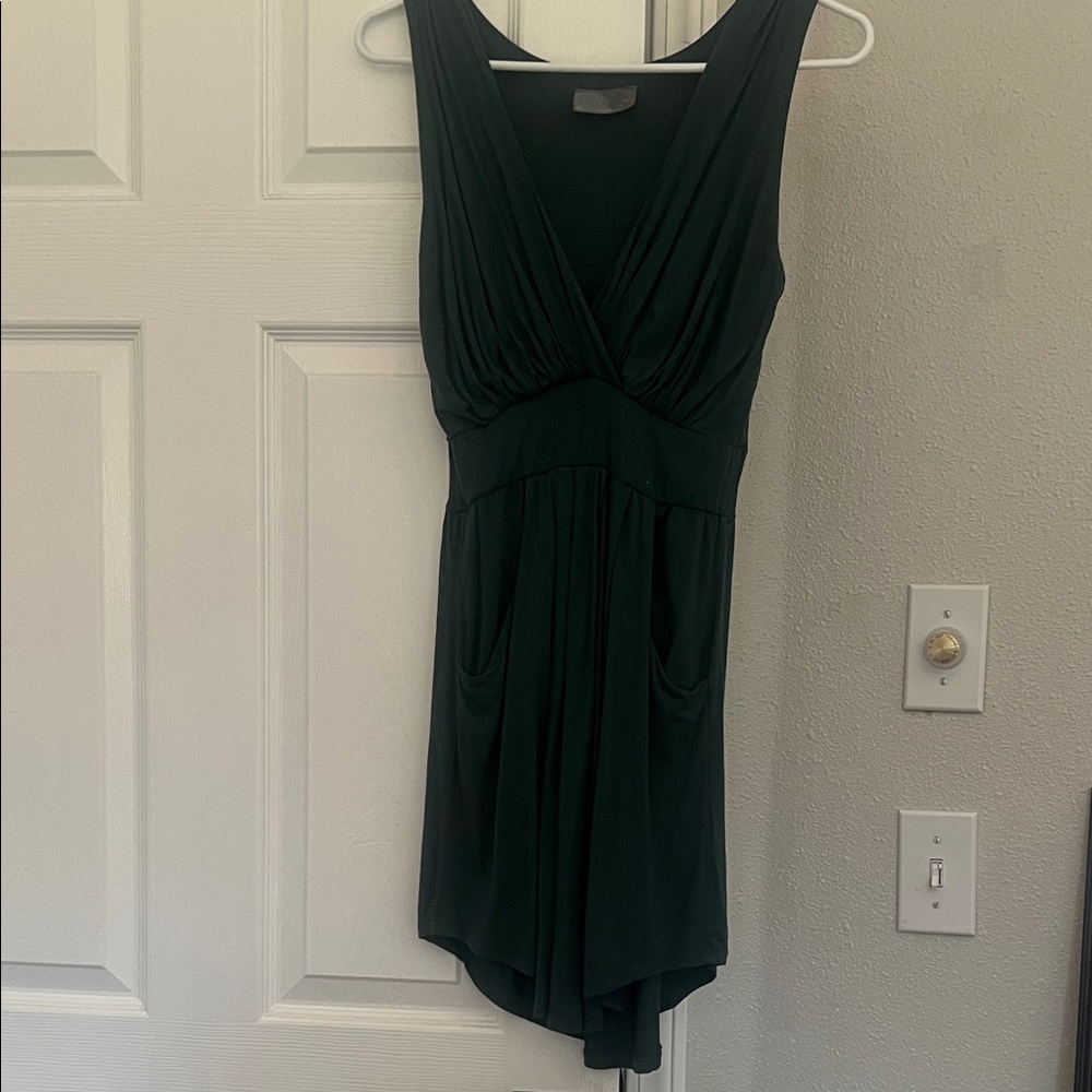 Ventti Dark Green High Low Dress